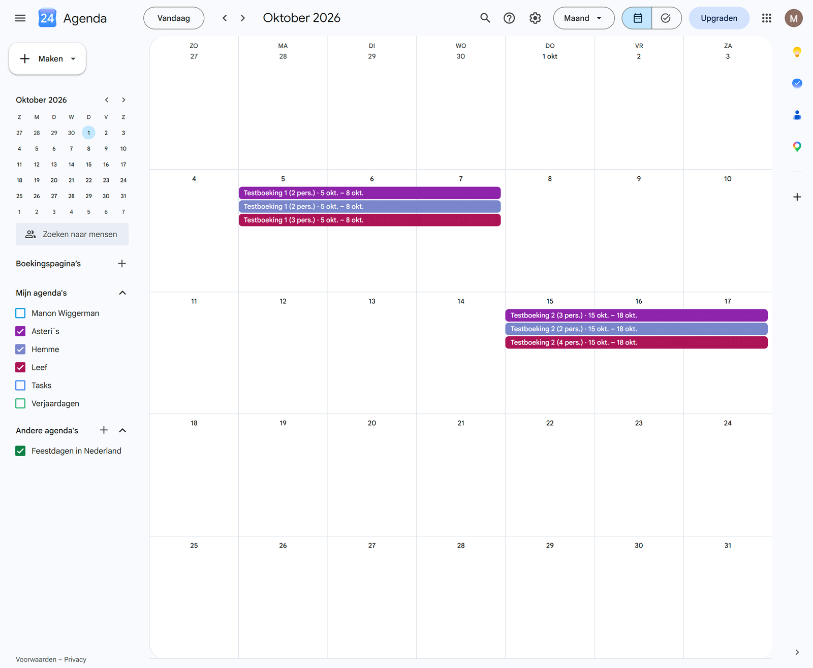 Automatische synchronisatie met Google Agenda